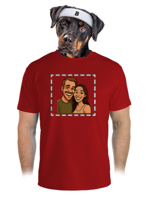 Karikatúra z vlastnej fotky pánske športové tričko Red Mal