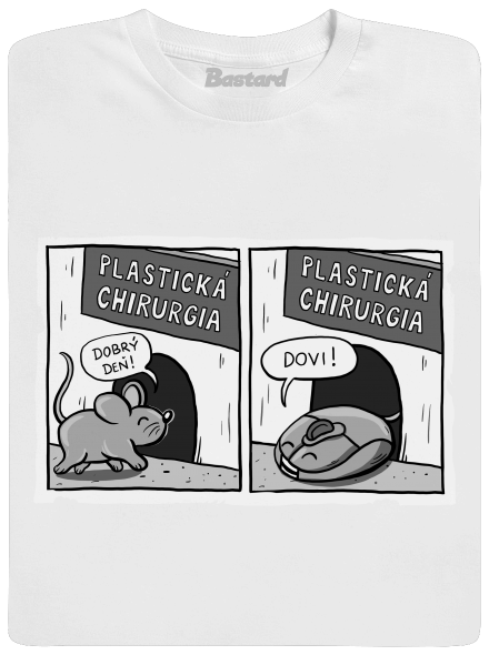 Myš na plastike detské tričko White