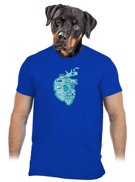 Srdce bije pre pánske tričko Royal Blue