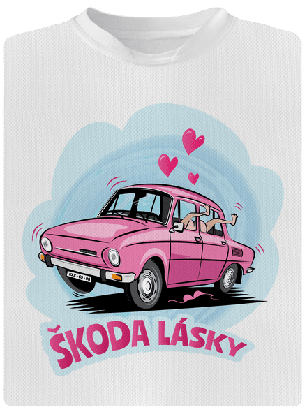Škoda lásky pánske športové tričko White