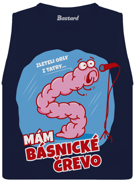 Básnické črevo dámske tielko voľné Navy