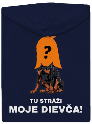 Tu strážim ja pánska mikina na zips Navy