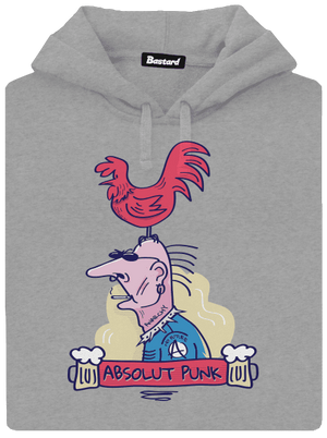 Absolut Punk pánska mikina klokanka Light Melange