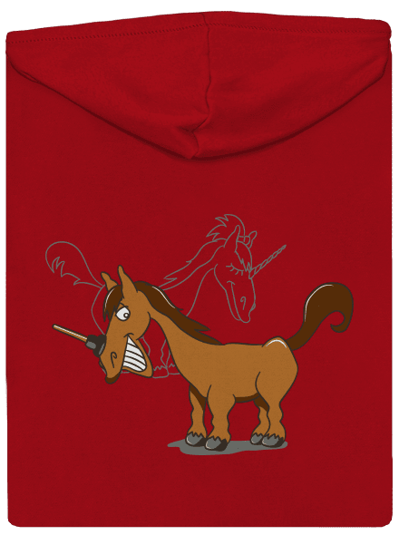 Jednorožec pánska mikina na zips Red