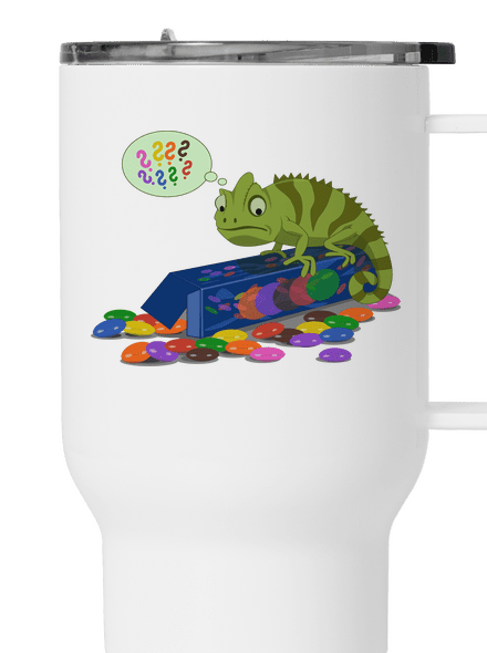 Zmätený chameleón termohrnček White