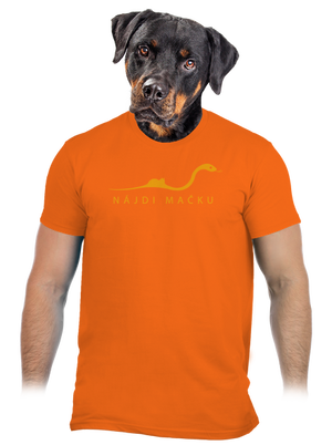 Nájdi mačku pánske tričko Orange