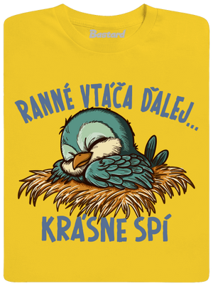 Ranné vtáča spí pánske tričko Gold