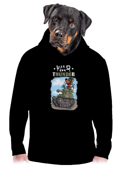 War Hunde pánska mikina klokanka Black
