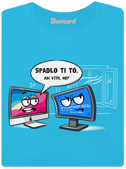 Mac vs. Windows dámske tričko s lemom Blue Atol