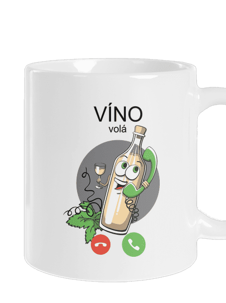 Biele víno volá klasický hrnček White