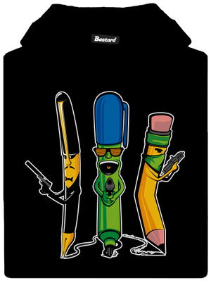 Písací gang detská mikina klokanka Black