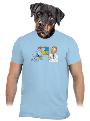 Chameleón u lekára pánske tričko Sky Blue