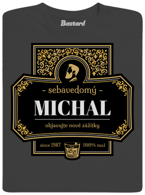 Alkoholová etiketa pánske dlhý rukáv Dark Grey