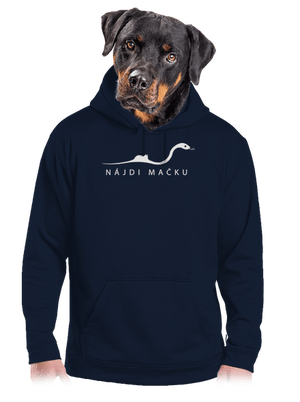 Nájdi mačku pánska mikina klokanka Navy