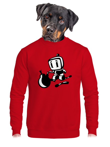 Bomberman unisex mikina bez kapucne Red