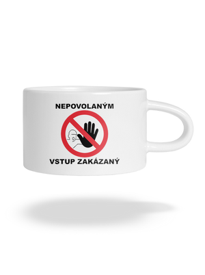 Nepovolaným vstup zakázaný hrnček makronka White