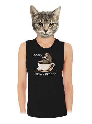 V presse dámske tielko voľné Black