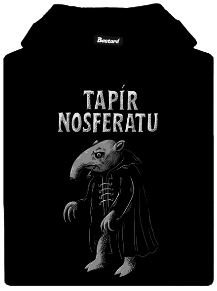 Tapír Nosferatu pánska mikina klokanka Black