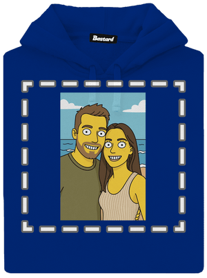 Simpsonovi z vlastnej fotky dámska mikina klokanka Royal Blue Mal