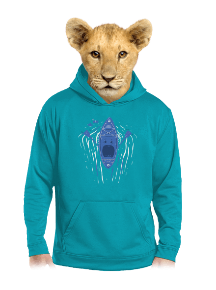 Ahhhh! detská mikina klokanka Hawaiian Blue