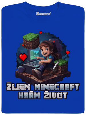 Žijem Minecraft detské tričko Royal Blue