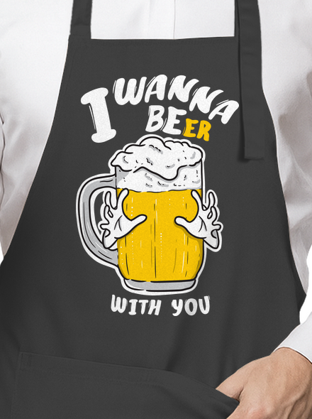 I wanna beer zástera Dark Grey