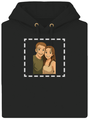 Ghibli efekt z vlastnej fotky unisex mikina premium Dark Black