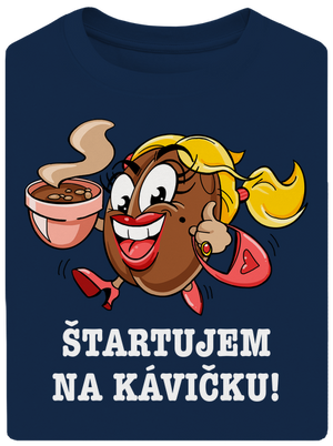Štartujem na kávičke unisex tričko oversized Midnight Blue