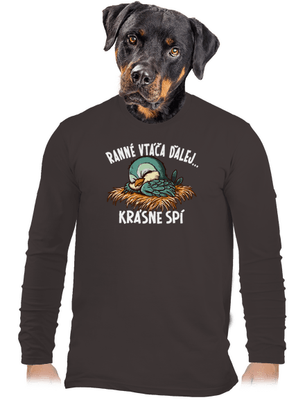 Ranné vtáča spí pánske dlhý rukáv Bear Brown