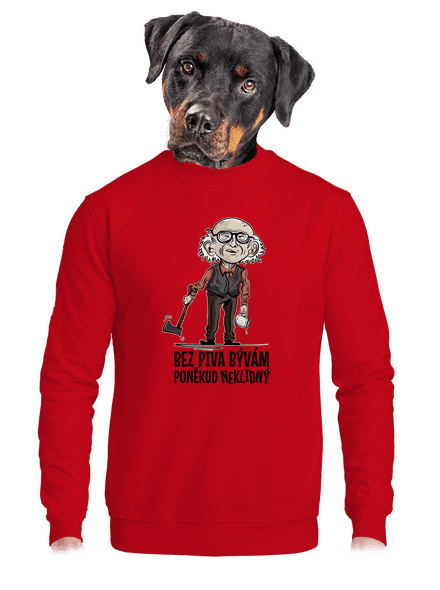 Neklidný bez piva unisex mikina bez kapucne Red