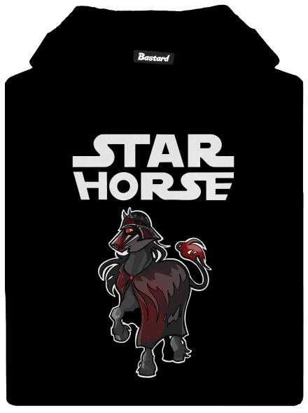 Star horse detská mikina klokanka Black