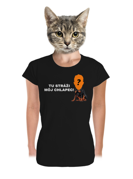 Tu strážim ja dámske tričko prémium Black