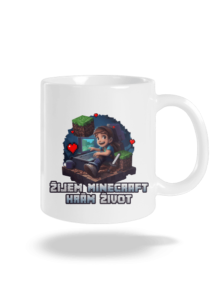 Žijem Minecraft klasický hrnček White