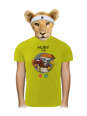 Huby volajú detské športové tričko Neon Yellow