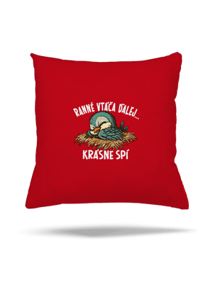 Ranné vtáča spí vankúš Red