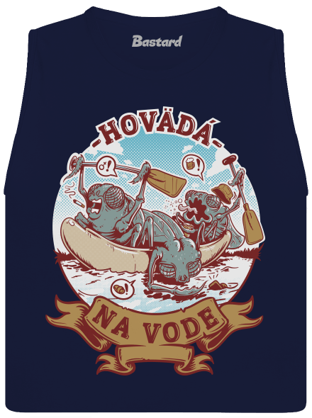 Hovädá na vode dámske tielko voľné Navy