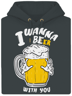 I wanna beer unisex mikina premium Charcoal