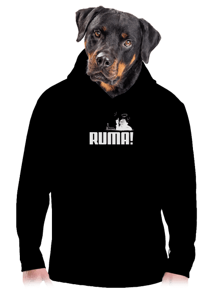 Ruma pánska mikina klokanka Black