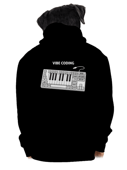 Vibe coding pánska mikina na zips Black