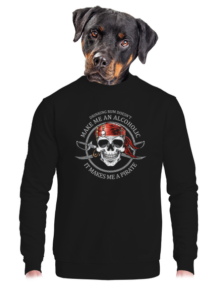 Pirát unisex mikina bez kapucne Black