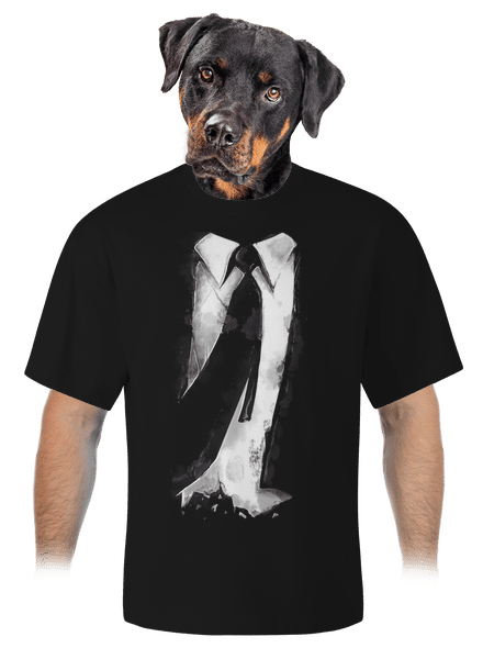 Oblek a kravata unisex tričko oversized Black