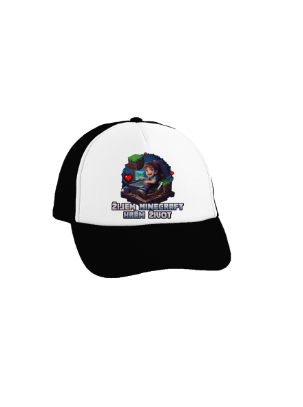 Žijem Minecraft šiltovka truckerka Black cap