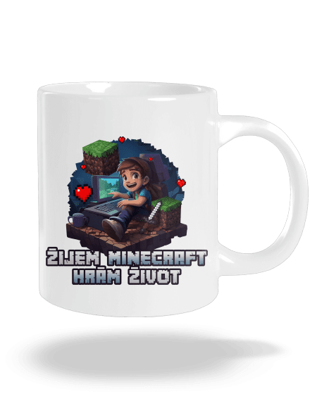 Žijem Minecraft veľký hrnček White