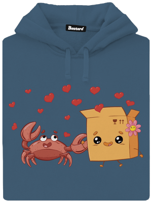 Krab a krabica dámska mikina klokanka Denim