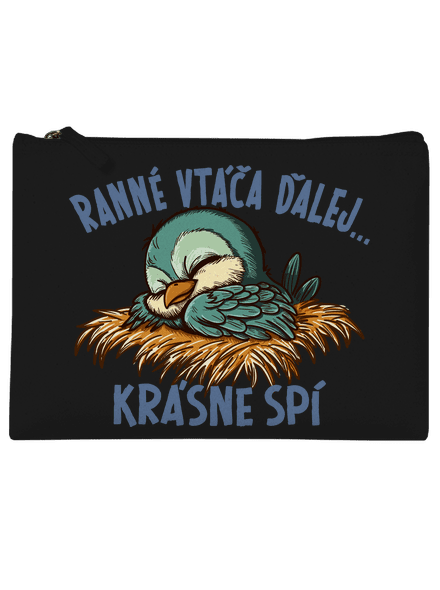 Ranné vtáča spí taštička Black