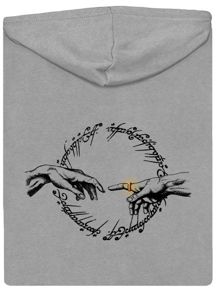 God of ring pánska mikina na zips Light Melange