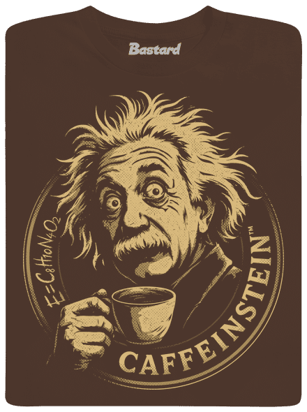 Caffeinstein pánske tričko Brown