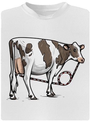 Cow drink detské športové tričko White