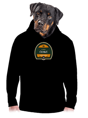 Pivná etiketa pánska mikina klokanka Black