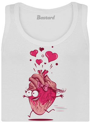 Zamilované srdiečka dámske tielko klasické White